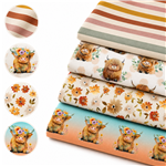 cow series polyester cotton fabric set (4 pcs/set)