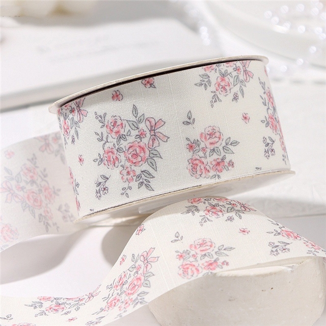 rose printed ribbon