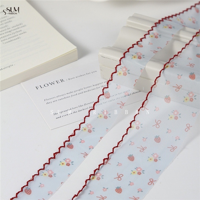 bow strawberry mesh moon ribbon