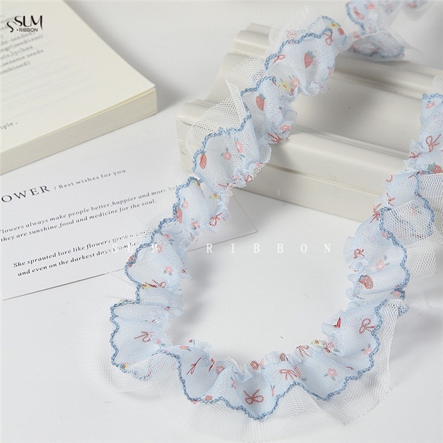 bow strawberry mesh moon ribbon