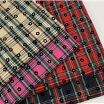 velvet flower grid fabric