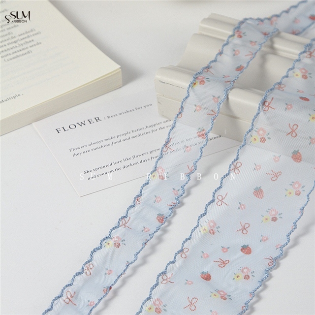 bow strawberry mesh moon ribbon