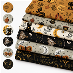witchcraft series polyester cotton fabric set (6 pcs/set)