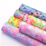 glitter fish scales faux leather set (6 pcs/set)