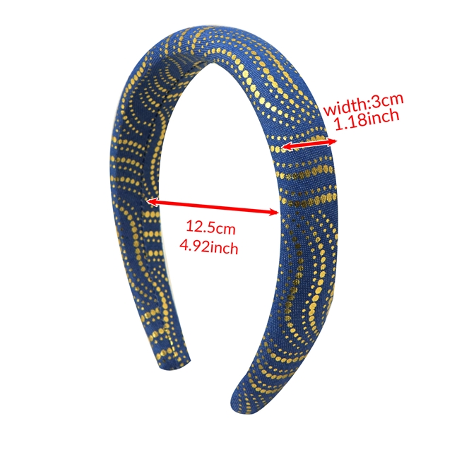 hot stamping dot stripe denim high cranial hairband