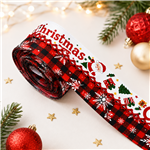 32mm christmas series satin center single color moon ribbon（5yard/roll）