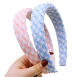 hot stamping grid plush dot high cranial hairband