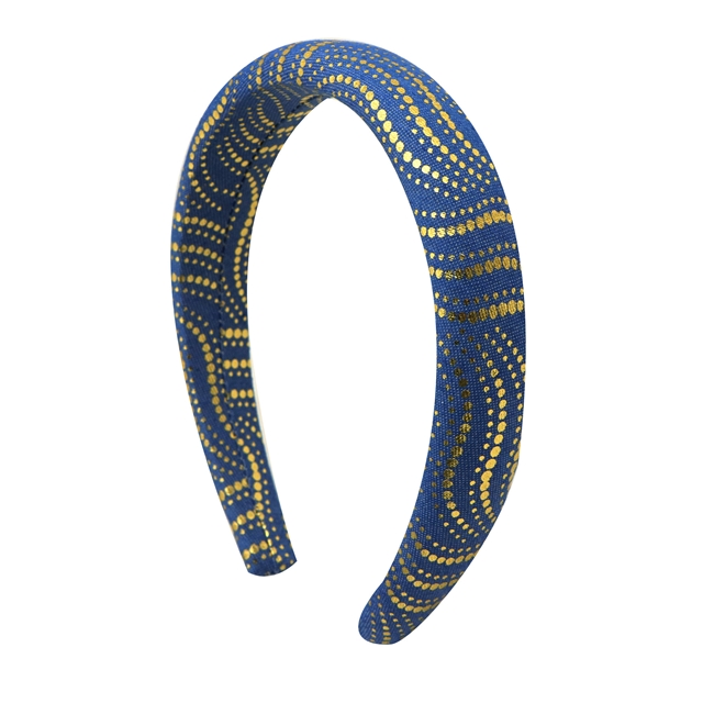 hot stamping dot stripe denim high cranial hairband