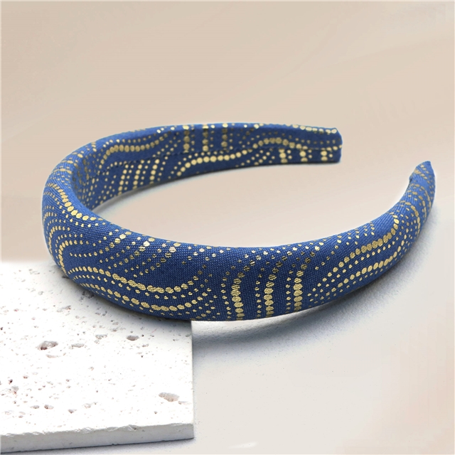 hot stamping dot stripe denim high cranial hairband