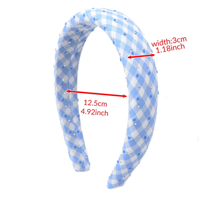 hot stamping grid plush dot high cranial hairband