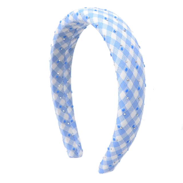 hot stamping grid plush dot high cranial hairband