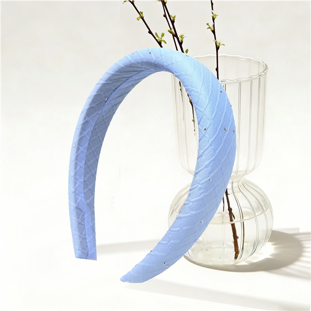 bump texture hot fix pleated checkered high cranial hairband