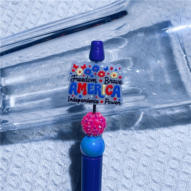 silicone independence day series silicone beads