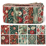 christmas series polyester cotton sliced fabric set (10 styles/set,each size:6.3*50cm)