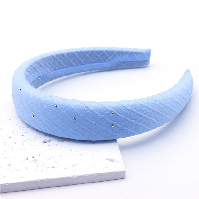bump texture hot fix pleated checkered high cranial hairband