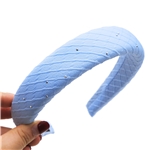 bump texture hot fix pleated checkered high cranial hairband