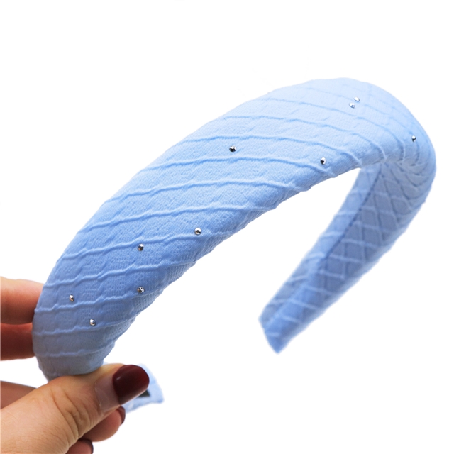 bump texture hot fix pleated checkered high cranial hairband