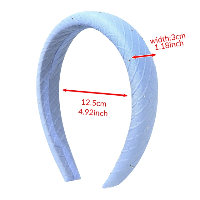 bump texture hot fix pleated checkered high cranial hairband