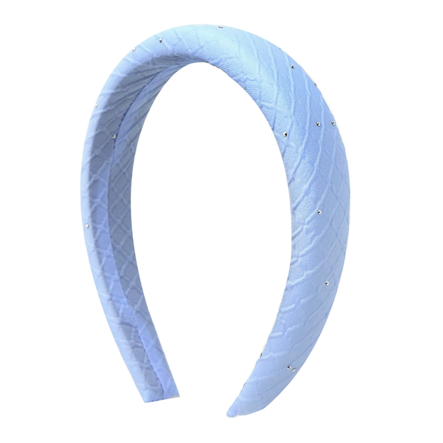 bump texture hot fix pleated checkered high cranial hairband