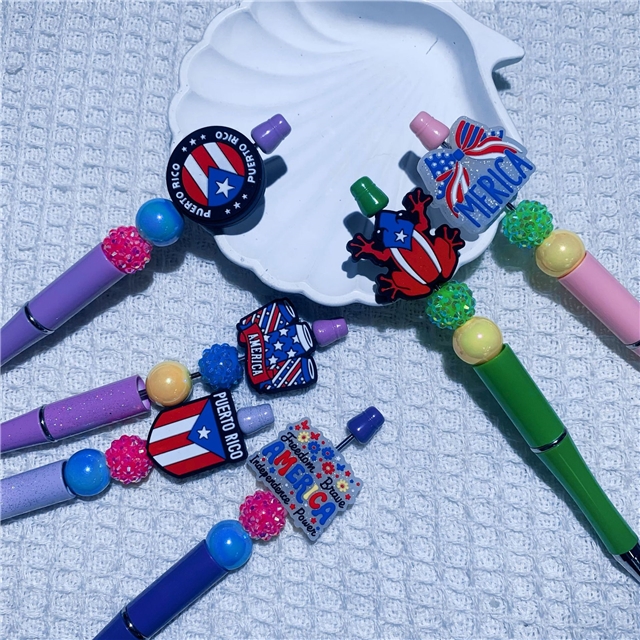 silicone independence day series silicone beads