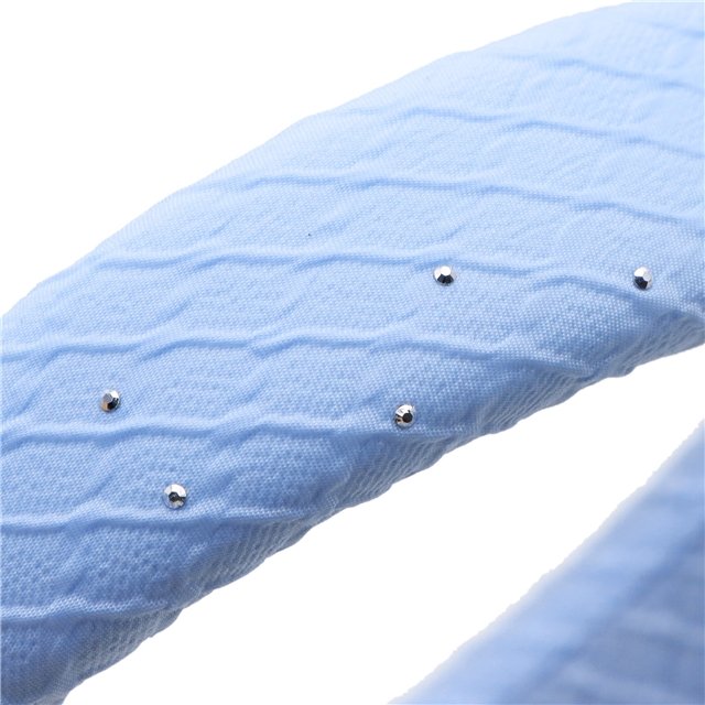 bump texture hot fix pleated checkered high cranial hairband