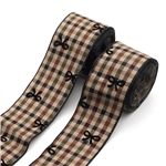velvet bow plaid embossing edge pressing ribbon