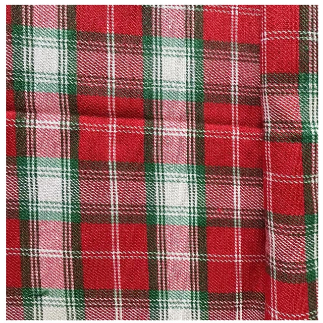 christmas color twill brushed yarn dyed striped checkered fabric