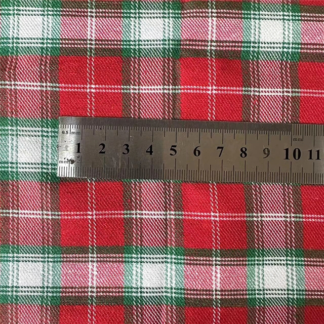 christmas color twill brushed yarn dyed striped checkered fabric