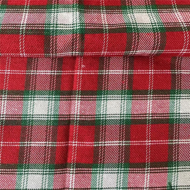 christmas color twill brushed yarn dyed striped checkered fabric