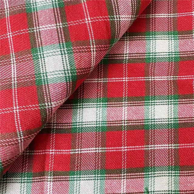 christmas color twill brushed yarn dyed striped checkered fabric