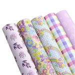 flower series smooth self printed faux leather set (5 pcs/set)