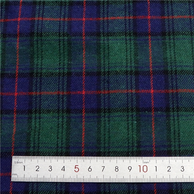 polyester cotton twill brushed yarn dyed checkered fabric