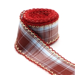 plaid double layer two-color hook ribbon
