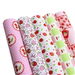 strawberry cherry series smooth self printed faux leather set (5 pcs/set)