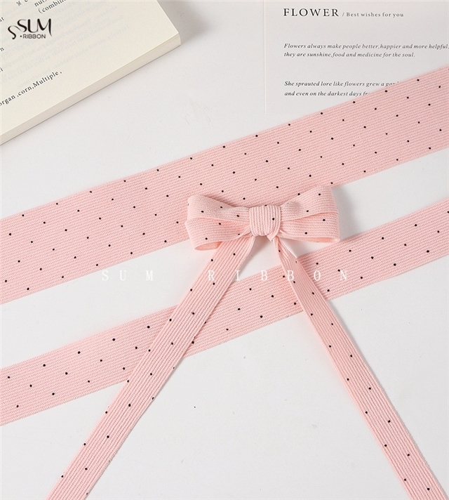 single sided corduroy small round dot ribbon