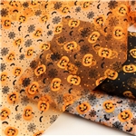 halloween pumpkin spider web ink printing three-ply yarn fabric