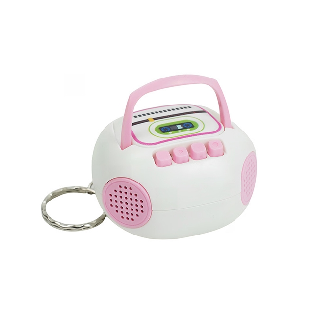 pvc+metal retro mini radio keychain pendant