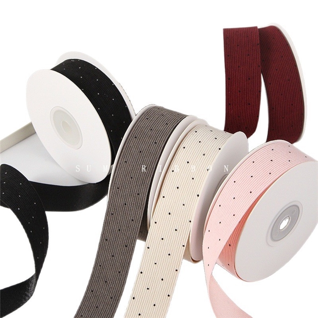 single sided corduroy small round dot ribbon