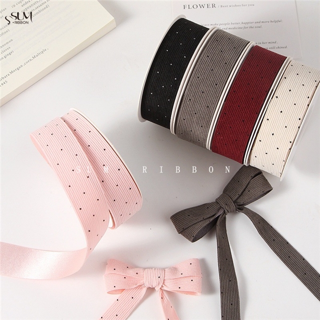 single sided corduroy small round dot ribbon