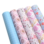 sewing supplies series smooth self printed faux leather set (5 pcs/set)