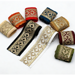 9cm ethnic style sequins gold rope embroidery lace