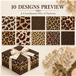 leopard series sliced fabric set (10 pcs/set)