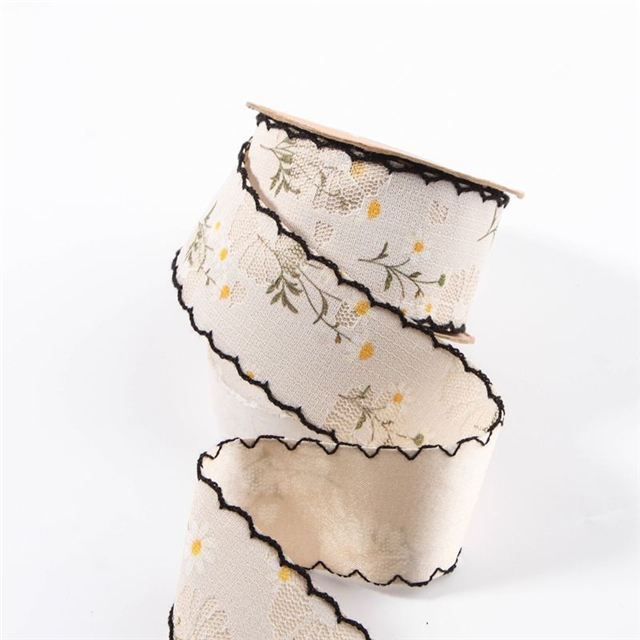 daisy embroidery moon ribbon