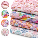imitation embroidery christmas series polyester cotton fabric set (4 pcs/set)