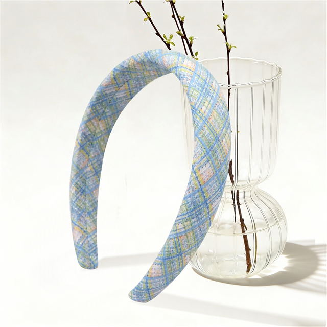 hot silver dot checkered high cranial hairband