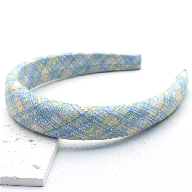 hot silver dot checkered high cranial hairband