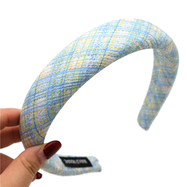 hot silver dot checkered high cranial hairband