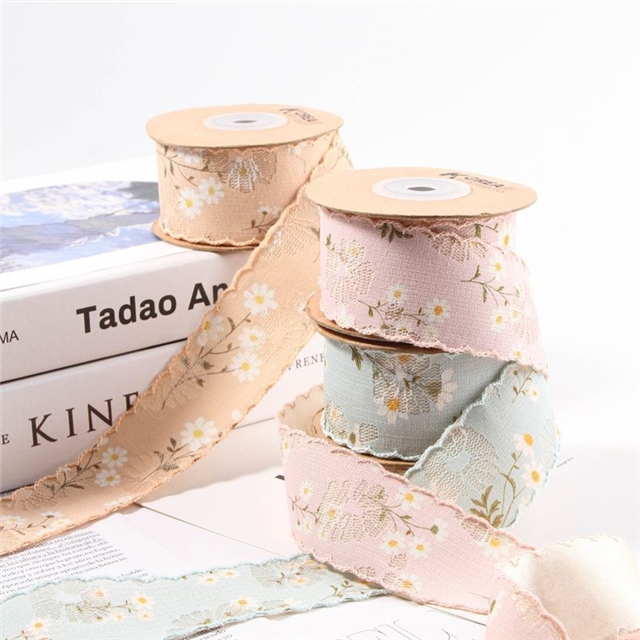 daisy embroidery moon ribbon
