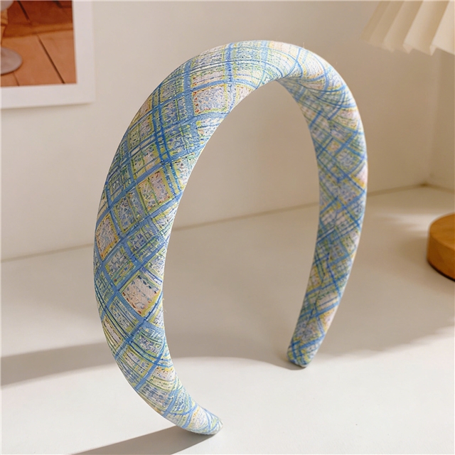 hot silver dot checkered high cranial hairband