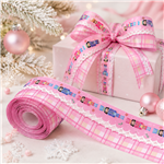 32mm christmas series satin center single color moon ribbon（5yard/roll）